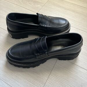 The Kooples Black Leather Loafers
